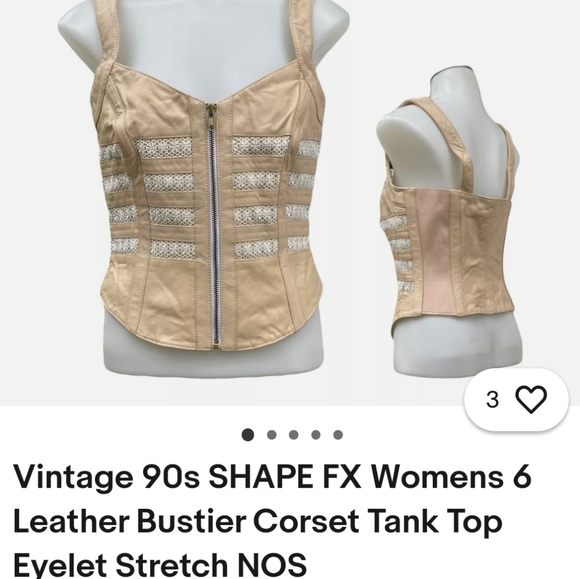 Vintage 90's Shape FX Leather Corset Bustier Sixe 16 NWT - Picture 2 of 9